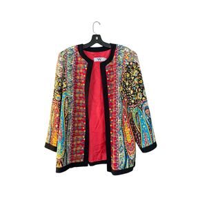 Howard Wolf Vintage Jacket Colorful Print Multi Pattern Clean Lines Boho